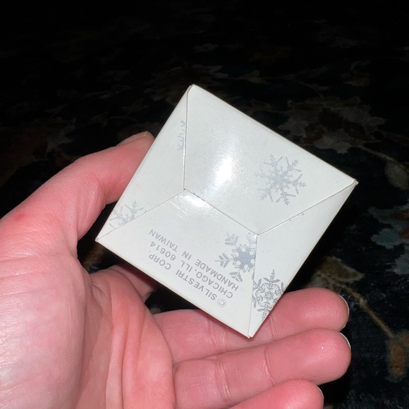 Vintage Silvestri Glass Christmas Ornament Clear Gold Santa Charm In Box - Picture 10 of 10